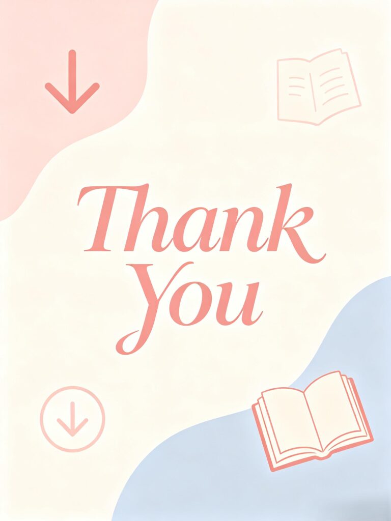 Alt: Thank you page for dream log ebook purchase download